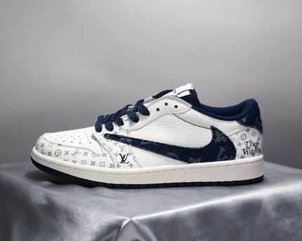 Men's Nike LV x Travis Scott x Air Jordan 1 Low Shoes