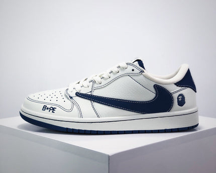 Men's Nike Travis Scott x Fragment Design x Jordan Air Jordan 1 Low OG SP BAPE Shoes