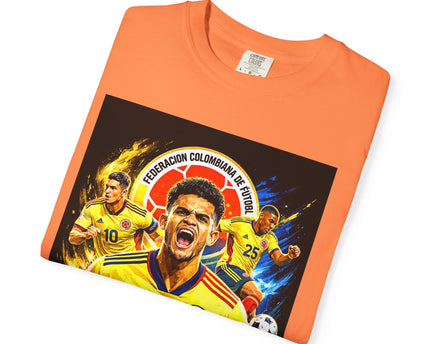 Colombia Seleccion Soccer Player Poster T-Shirt, 2026 World Cup Back Logo,Colombia Flag