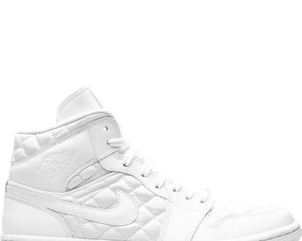 Men's Air Jordan 1 High Quilted White Shoes