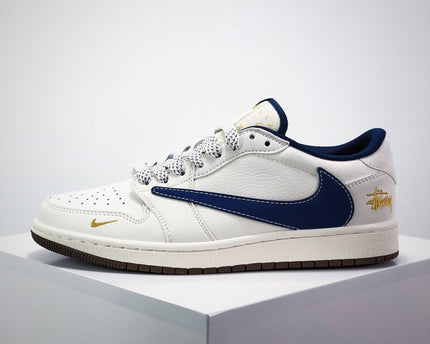 Men's Travis Scott x Fragment Design x Air Jordan 1 Low OG Stussy Shoes