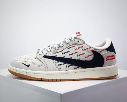 Men's Travis Scott x Fragment Design x Air Jordan 1 Low OG Supreme Shoes