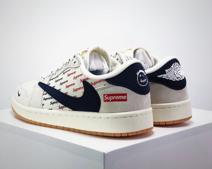 Men's Travis Scott x Fragment Design x Air Jordan 1 Low OG Supreme Shoes