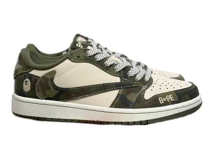 Men's Air Jordan 1 Low x BAPE ' Army Green' Shoes