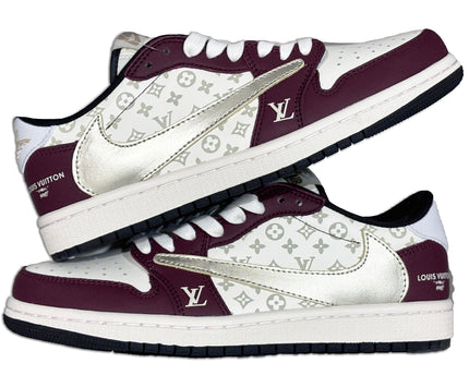 Men's Air Jordan 1 Low x LV ' Burgundy' Shoes