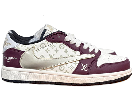 Men's Air Jordan 1 Low x LV ' Burgundy' Shoes