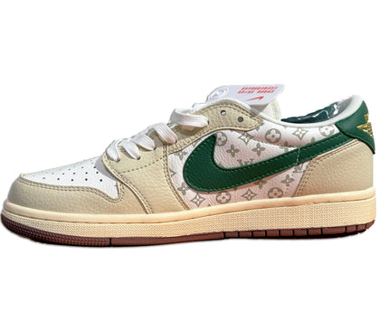 Men's Air Jordan 1 Low x LV White Green Shoes