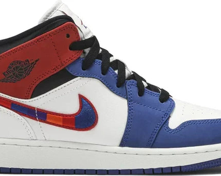 Men's Air Jordan 1 Mid Multicolored Swoosh Shoes