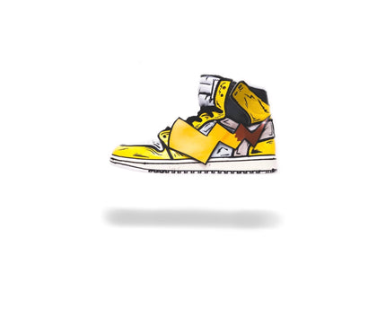 Men's Air Jordan 1 Mid Off-WhiteÃ¢â€žÂ¢ x AJ1 'Detective Pikachu' Premiere Shoes