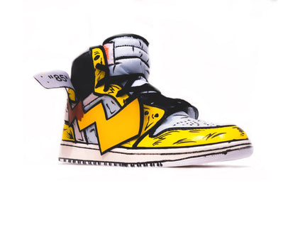 Men's Air Jordan 1 Mid Off-WhiteÃ¢â€žÂ¢ x AJ1 'Detective Pikachu' Premiere Shoes