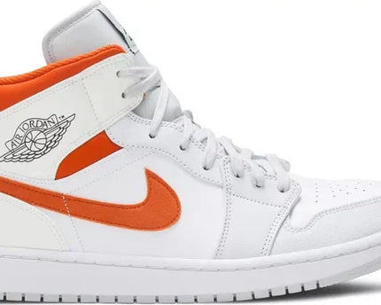 Men's Air Jordan 1 Mid Starfish Pure Platinum Shoes
