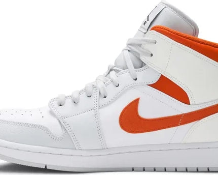 Men's Air Jordan 1 Mid Starfish Pure Platinum Shoes