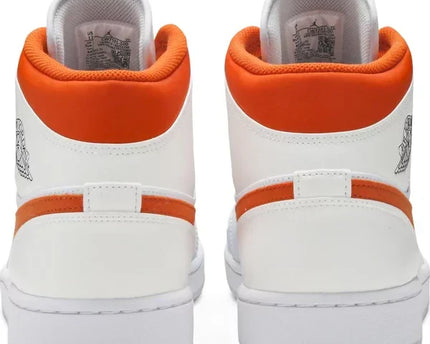 Men's Air Jordan 1 Mid Starfish Pure Platinum Shoes