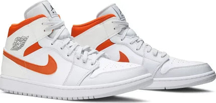Men's Air Jordan 1 Mid Starfish Pure Platinum Shoes