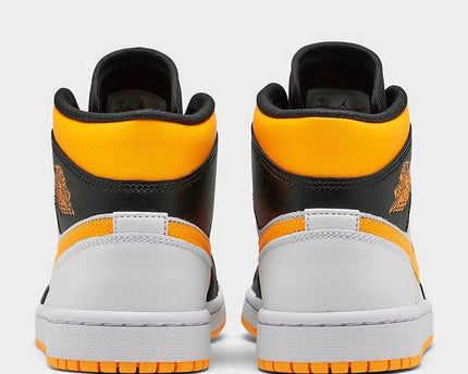Men's Air Jordan 1 Mid White Laser Orange-Black Shoes