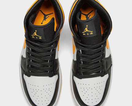 Men's Air Jordan 1 Mid White Laser Orange-Black Shoes