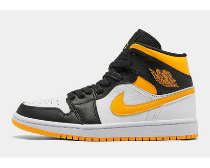 Men's Air Jordan 1 Mid White Laser Orange-Black Shoes