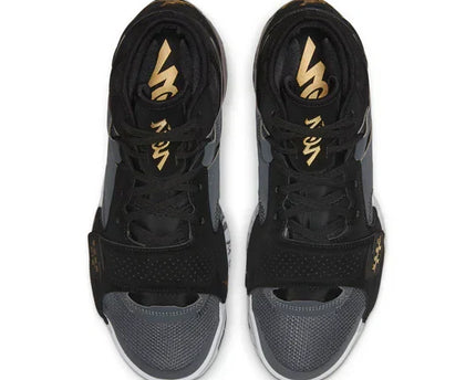 Men's Air Jordan Zion 2 Black Metallic Gold Shoes