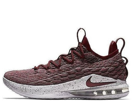 Men's Lebron 15 Low Taupe Grey Team Red Shoes