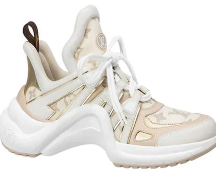 Men's LOUIS VUITTON Archlight 2.0 Platform Beige Monogram Gold Sneakers