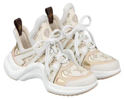 Men's LOUIS VUITTON Archlight 2.0 Platform Beige Monogram Gold Sneakers