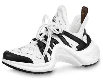 Men's LOUIS VUITTON Archlight 2.0 Platform White Black with Hollow Monogram Sneakers