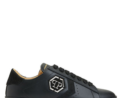 Philipp Plein Lo-Top Arrow Force Men's Leather Sneaker In Black