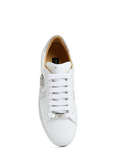 Philipp Plein Lo-Top Arrow Force Men's Leather Sneaker In White