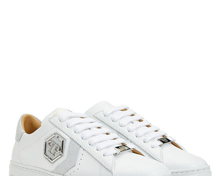 Philipp Plein Lo-Top Arrow Force Men's Leather Sneaker In White
