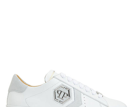 Philipp Plein Lo-Top Arrow Force Men's Leather Sneaker In White