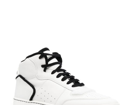 Men's Saint Laurent SL80 High-Top Sneakers In White And Black
