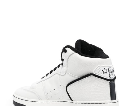 Men's Saint Laurent SL80 High-Top Sneakers In White And Black