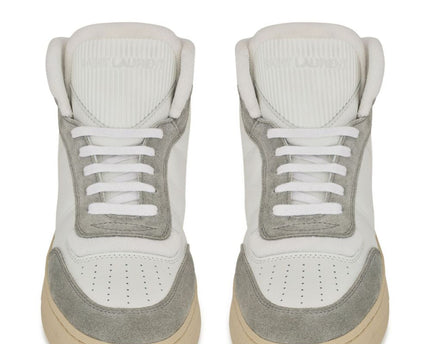 Men's Saint Laurent SL80 High-Top Sneakers In White Light Grey
