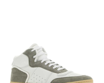 Men's Saint Laurent SL80 High-Top Sneakers In White Light Grey