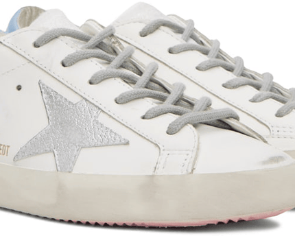 Men's SSENSE Exclusive White Super-Star Sneakers In Lilac Silver