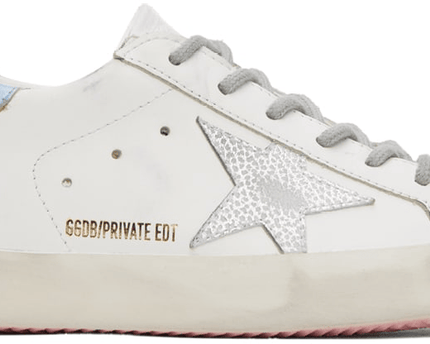 Men's SSENSE Exclusive White Super-Star Sneakers In Lilac Silver
