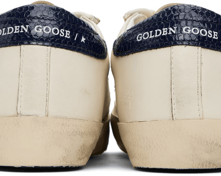 Men's SSENSE Exclusive White Super-Star Sneakers In Navy Brown