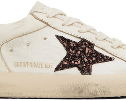 Men's SSENSE Exclusive White Super-Star Sneakers In Navy Brown