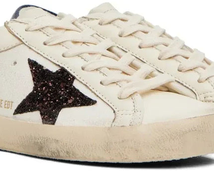 Men's SSENSE Exclusive White Super-Star Sneakers In Navy Brown
