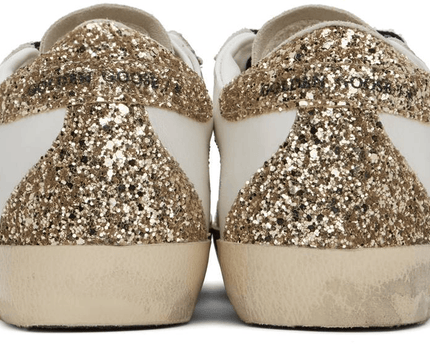 Men's SSENSE Exclusive White Super-Star Sneakers In Seedpearl Glitter