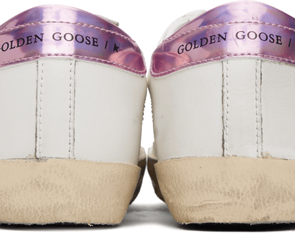 Men's SSENSE Exclusive White Super-Star Sneakers In Pink Iridescent