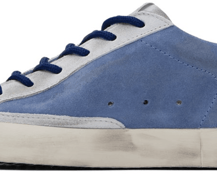 Men's SSENSE Exclusive White Super-Star Sneakers In Silver Blue Gray