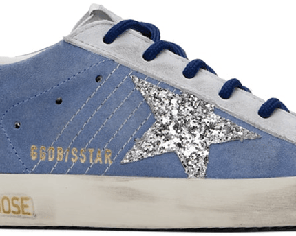 Men's SSENSE Exclusive White Super-Star Sneakers In Silver Blue Gray