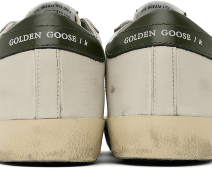 Men's SSENSE Exclusive White Super-Star Sneakers In Dark green