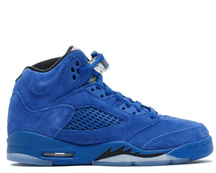 Men's Jordan 5 Retro Low Blue Suede Shoes