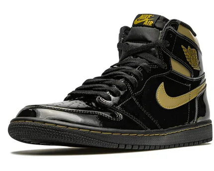 Men's Air Jordan 1 High Black Metallic Gold Shoes