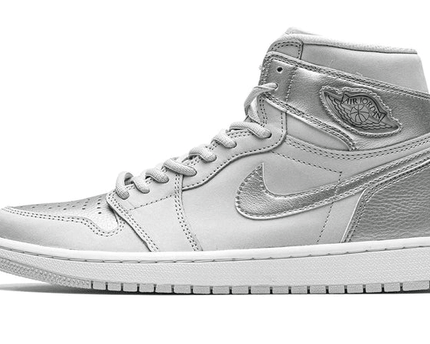 Men's Air Jordan 1 High Metallic Silver Shoes