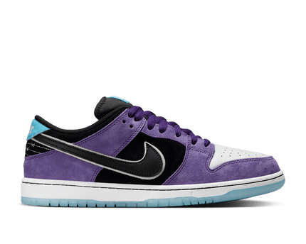 Men's Air Jordan 1 Low Black and Court Purple Shoes
