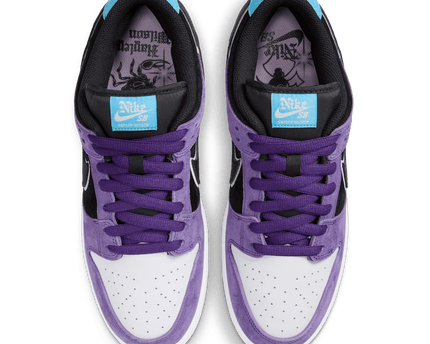 Men's Air Jordan 1 Low Black and Court Purple Shoes