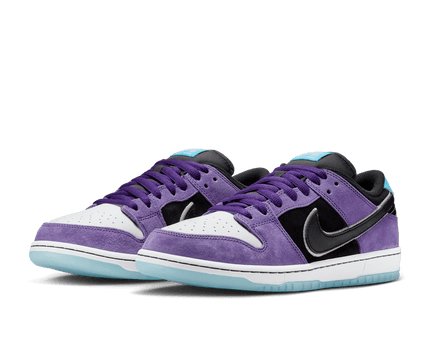 Men's Air Jordan 1 Low Black and Court Purple Shoes